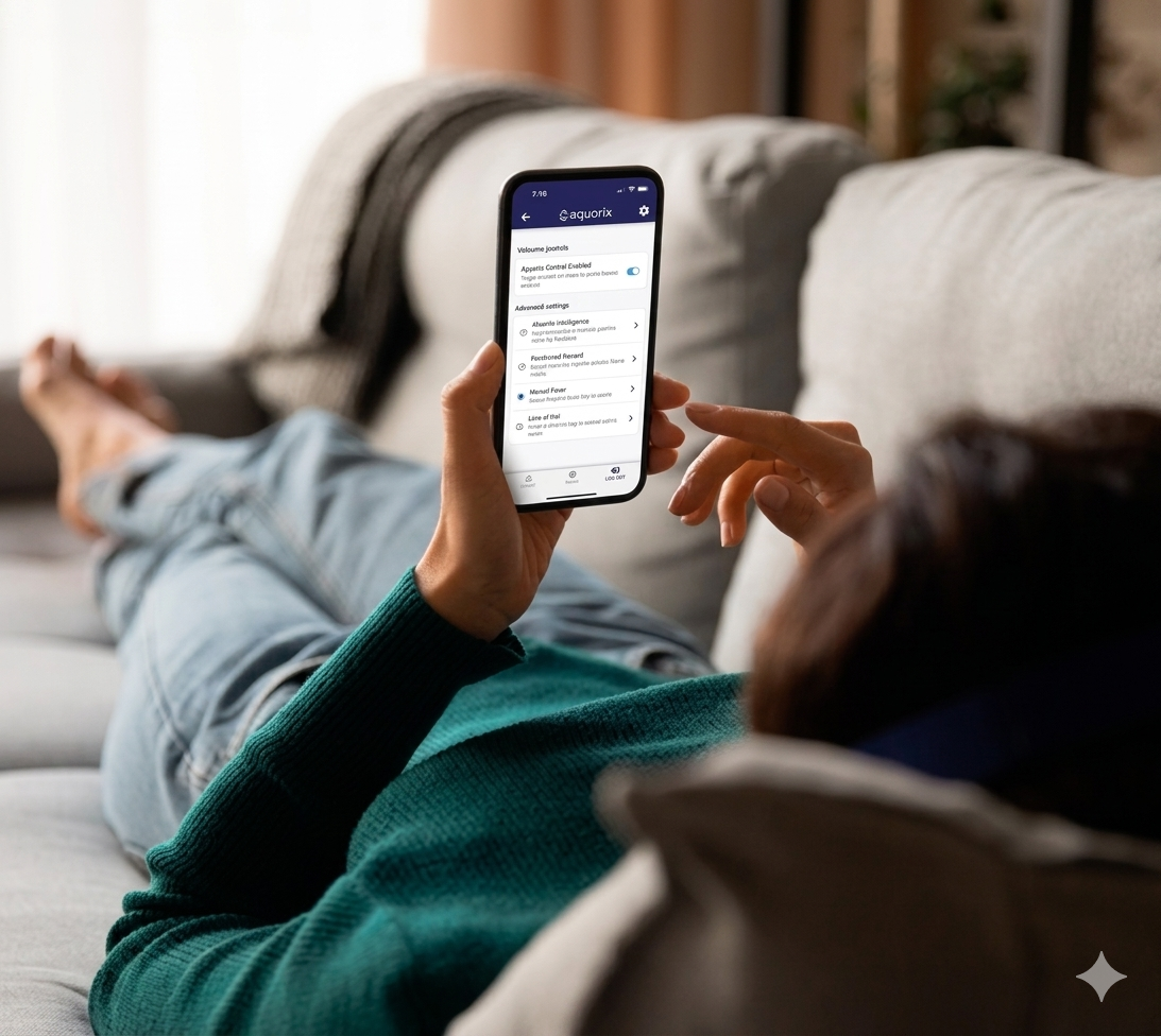 Controlling your water heater from the Aquorix app on your phone